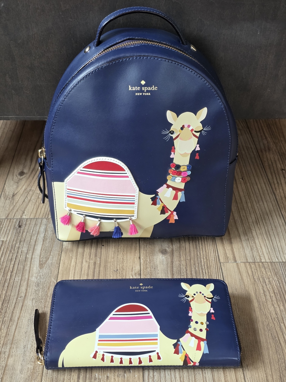 Kate Spade Novelty Spice Things Up Camel Sammi Backpack + Wallet Set